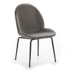 SILLA TELA TERCIOPELO NEGRO Y GRIS - Imagen 2