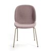 SILLA METAL DORADO / TELA ROSA