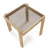 MESA AUXILIAR CRISTAL AHUMADO / MADERA NATURAL - Imagen 2