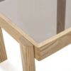 MESA AUXILIAR CRISTAL AHUMADO / MADERA NATURAL - Imagen 3