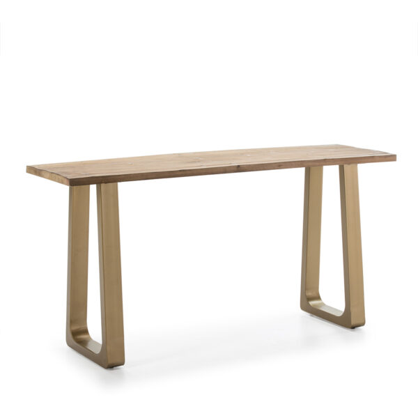 Consola madera natural/metal dorado - Imagen 2