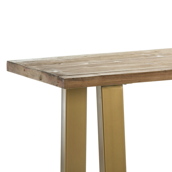 Consola madera natural/metal dorado - Imagen 3