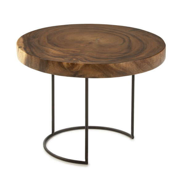 Mesa auxiliar metal/madera natural - Imagen 2