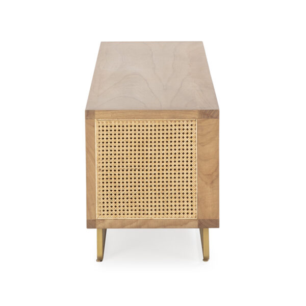 Mueble tv madera/ratán/metal - Imagen 3