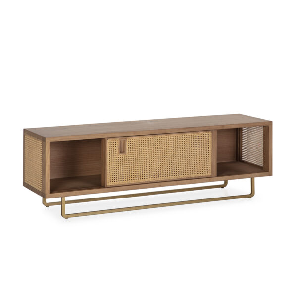 Mueble tv madera/ratán/metal - Imagen 4