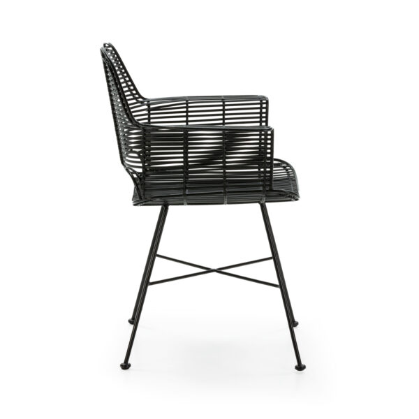 Silla mimbre/metal negro - Imagen 4