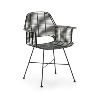 Silla mimbre/metal negro