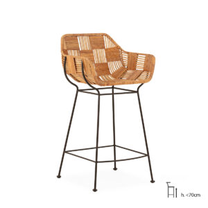 Taburete metal/mimbre