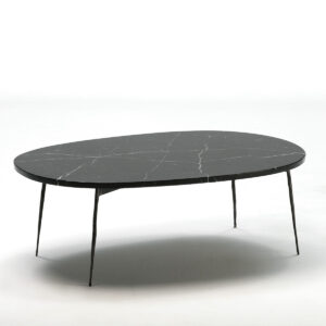 Mesa de centro metal/mármol negro mate