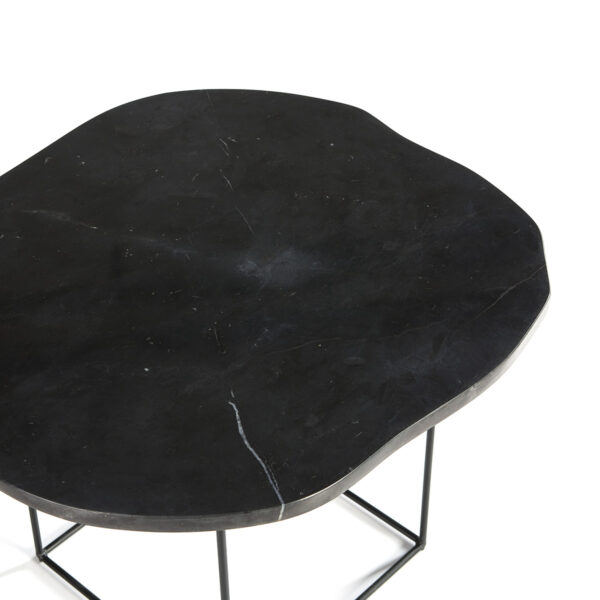 Mesa auxiliar mármol negro mate/metal negro - Imagen 3