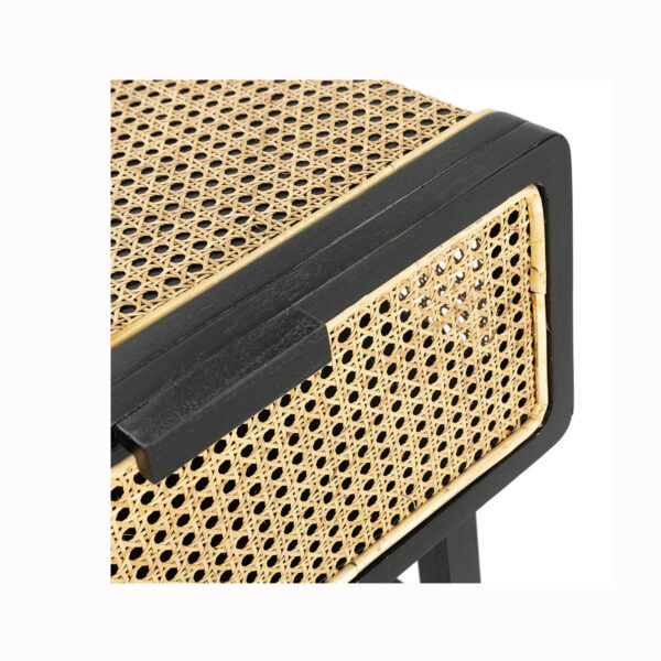 Mesita de noche madera cedro/ratán - Imagen 3