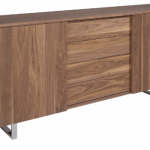 Aparador nogal y acero cromado