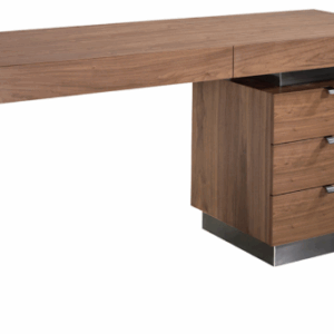 Escritorio nogal y acero pulido oscurecido