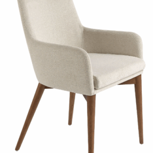 Silla tela beige respaldo alto